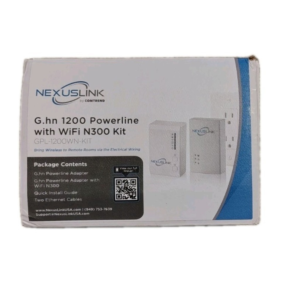 NOB Nexus Link G.hn 1200 Powerline W/WiFi N300 Kit GPL-1200WN Kit (White)